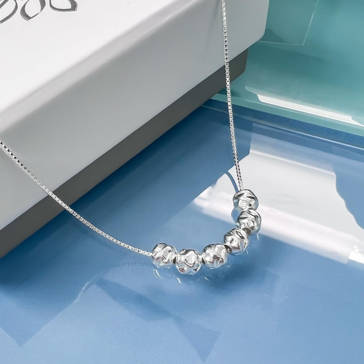 60th Birthday Gift, 6 Sterling Silver Nuggets Necklace for Women