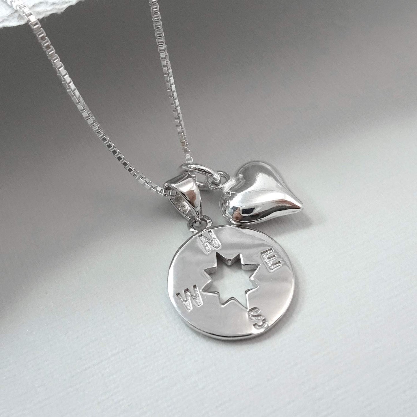 Compass Necklace for Women, Sterling Silver Compass Necklace, Friends Forever Necklace, Best Friend Graduation Going Away Gift, Farewell Gift Necklace for Friends