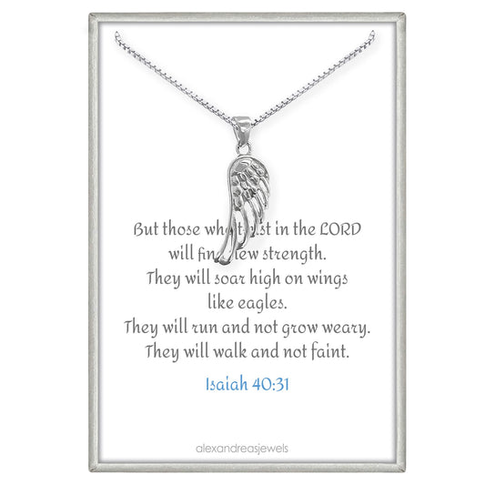 Tiny and Dainty Sterling Silver Wing Necklace for Women, Eagle Wing Necklace, Inspirational Necklace