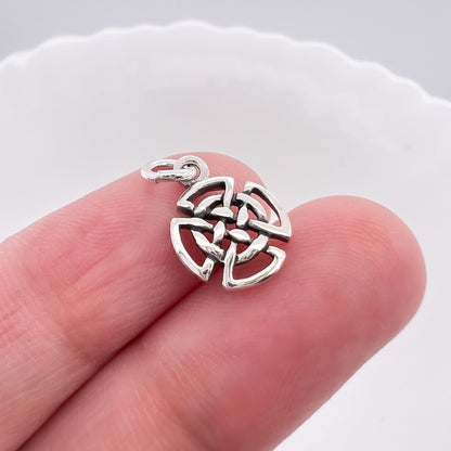 Tiny and Dainty Sterling Silver Celtic Knot Necklace and Earrings Set, Celtic Knot Earrings, Celtic Knot Necklace, Good Luck Charm Jewelry