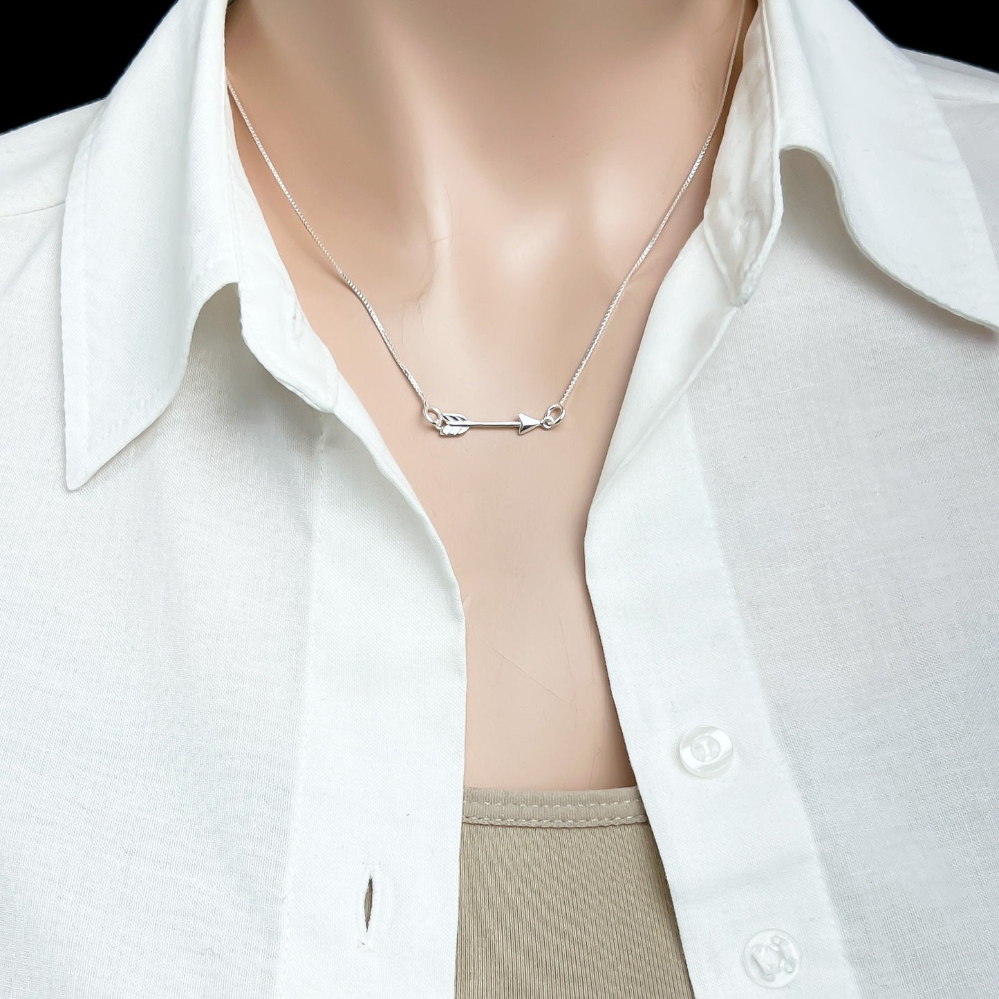Sterling Silver Arrow Necklace, Sterling Silver Sideways Arrow Necklace, Archer Necklace, Daughter Graduation Gift Necklace, Graduate Gift
