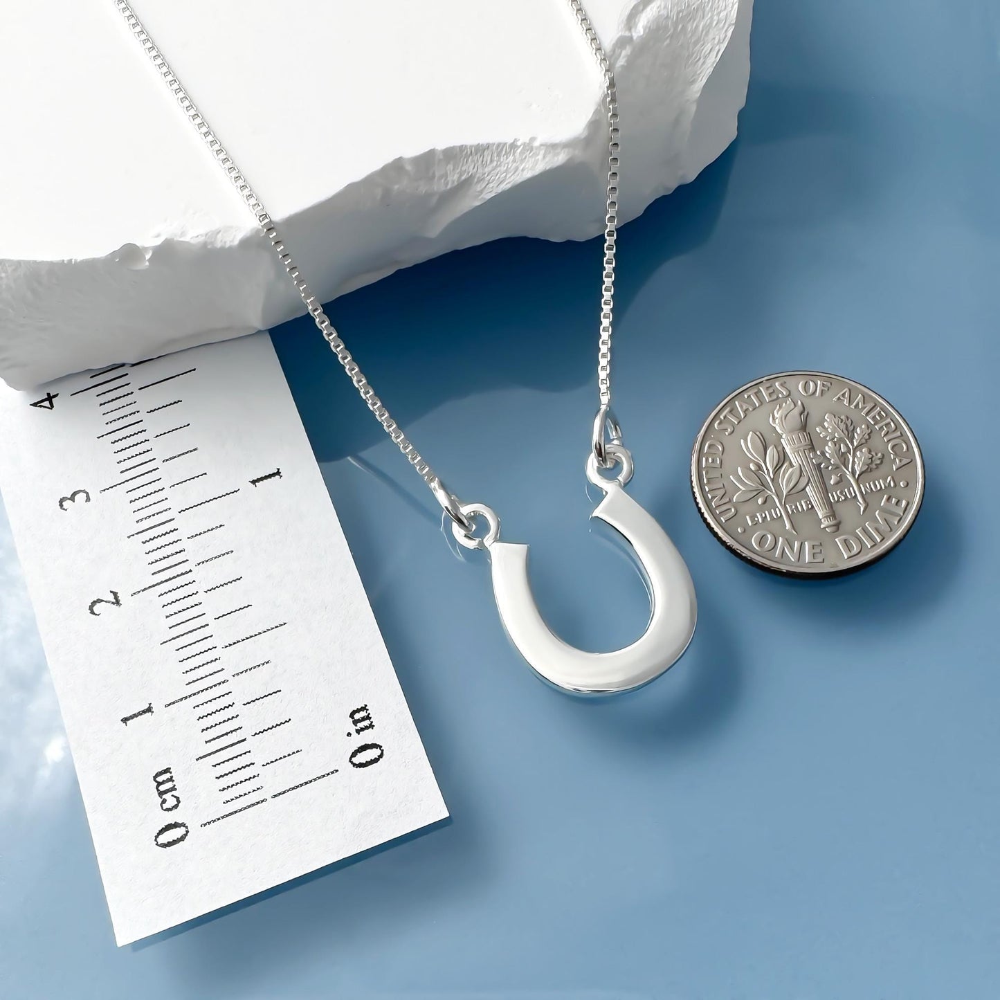 Sterling Silver Horseshoe Necklace for Women, Sterling Silver Horse Shoe Necklace, Good Luck Necklace, Lucky Charm Layering Choker Necklace