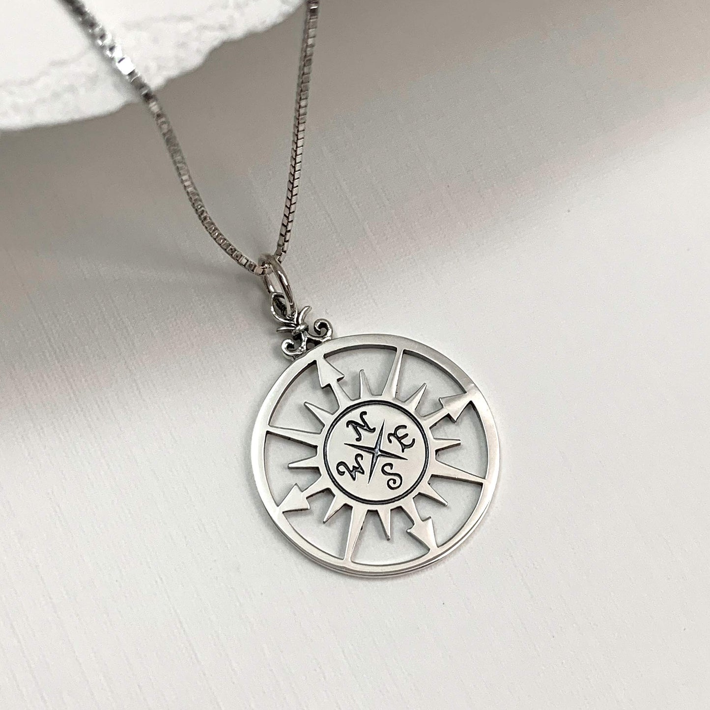 Sterling Silver Compass Necklace, Enjoy the Journey, Travel Necklace, Best Friend Gift, Graduation Gift Necklace, Retirement Gift Necklace