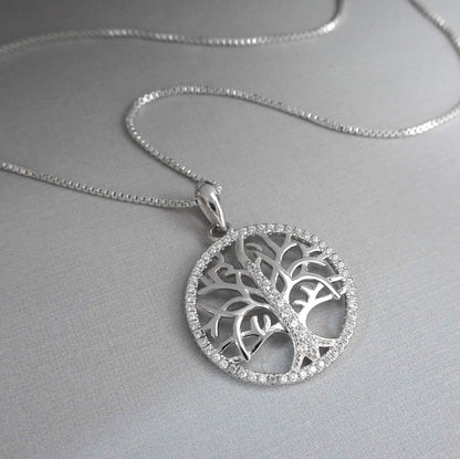 Sterling Silver Tree of Life Necklace, Mother of The Bride Gift from Bride, Birthday Gift for Mom, The Love Between a Mother and Daughter is Forever