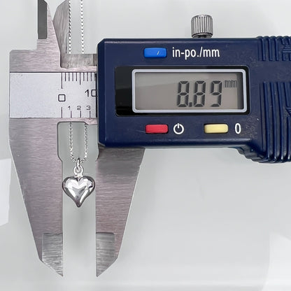 Heart Necklace, Tiny and Dainty Sterling Silver Puffed Heart Necklace, Daughter Birthday Gift, Valentine's Day Gift for Wife Girlfriend Mom