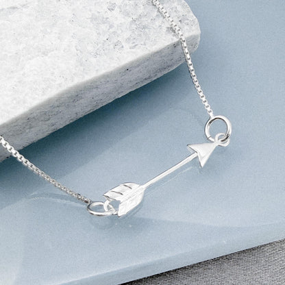 Sterling Silver Arrow Necklace Minimalist Dainty Bar Pendant Layering Jewelry