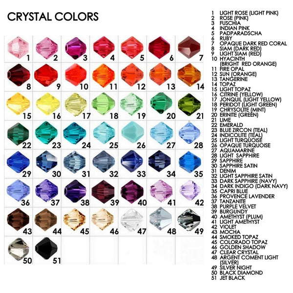 4mm bicone crystal color chart