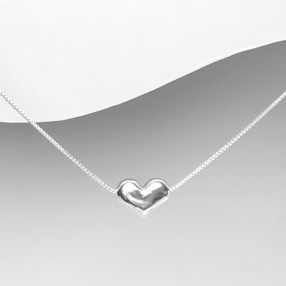 Sterling Silver Floating Heart Necklace