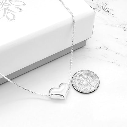 Sterling Silver Floating Heart Necklace