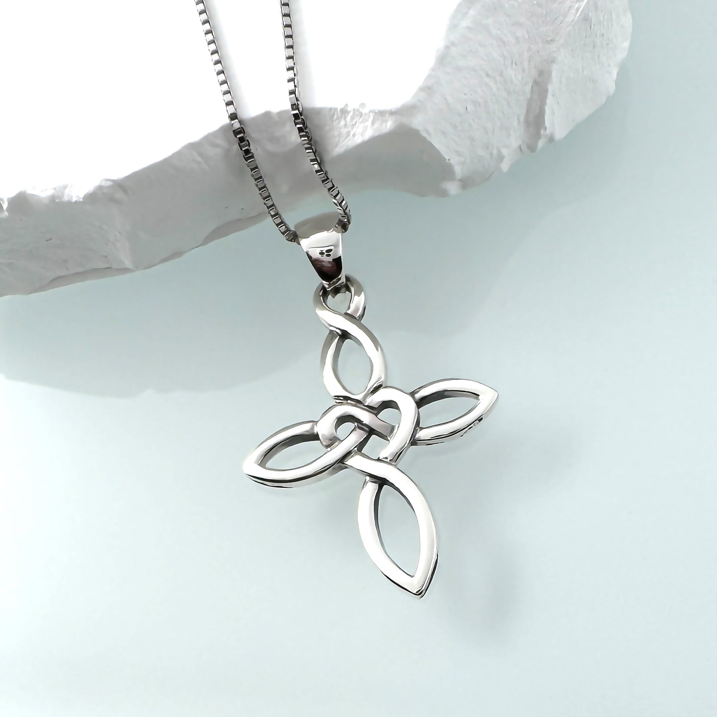 Sterling Silver Heart Infinity Cross Necklace, Inspirational Gift Necklace for Women