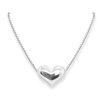 Sterling Silver Floating Heart Necklace