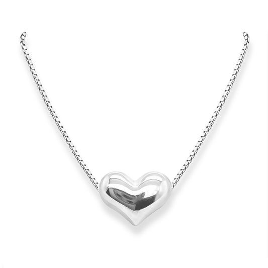 Sterling Silver Floating Heart Necklace