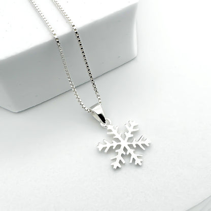 Snowflake Necklace, Snowflake Necklace for Women, Sterling Silver