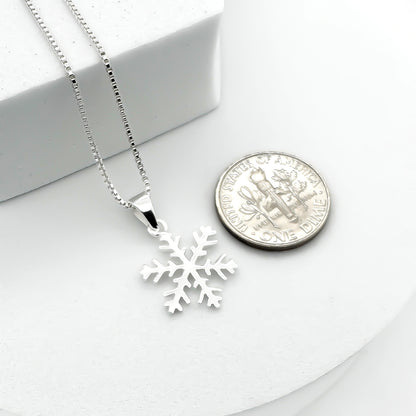 Snowflake Necklace, Snowflake Necklace for Women, Sterling Silver