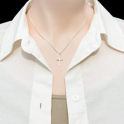 Dainty Sterling Silver Cross Necklace for Women, Gift Necklace for Teens, Sterling Silver Cross Necklace