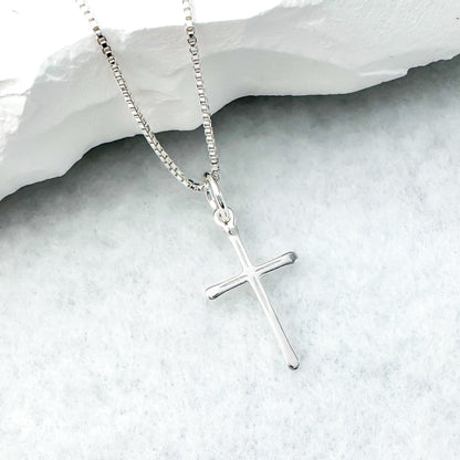 Dainty Sterling Silver Cross Necklace for Women, Gift Necklace for Teens, Sterling Silver Cross Necklace