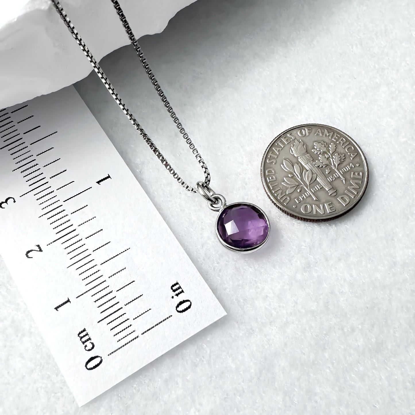 Amethyst Necklace, Sterling Silver Amethyst Necklace, Layering Necklace, Gift for Mom, Girlfriend Gift, Gift for Her, February Necklace