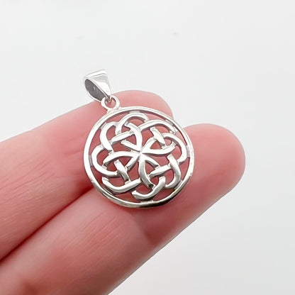 Sterling Silver Celtic Knot Pendant Necklace, Sterling Silver Celtic Necklace, Irish Necklace, Gift for Grandmother, Wife Birthday Necklace