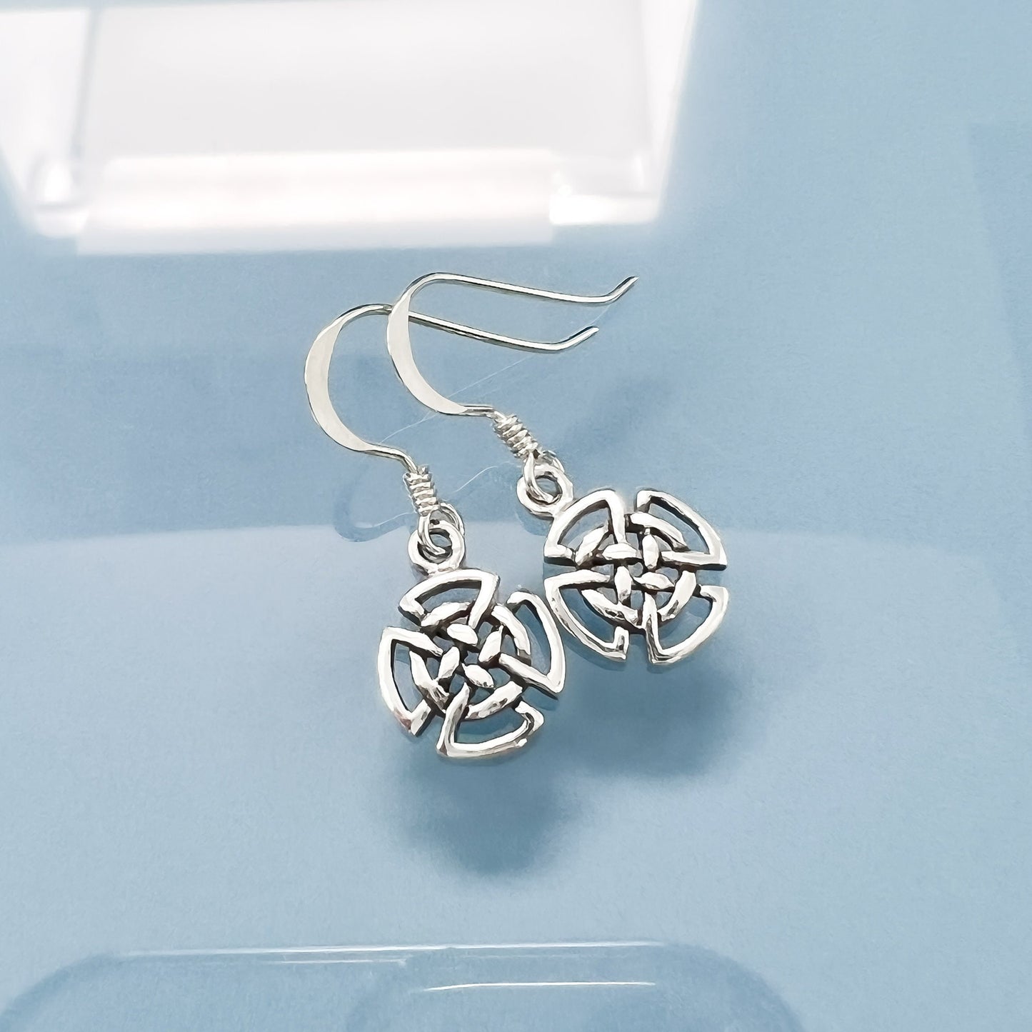 Tiny and Dainty Sterling Silver Celtic Knot Necklace and Earrings Set, Celtic Knot Earrings, Celtic Knot Necklace, Good Luck Charm Jewelry