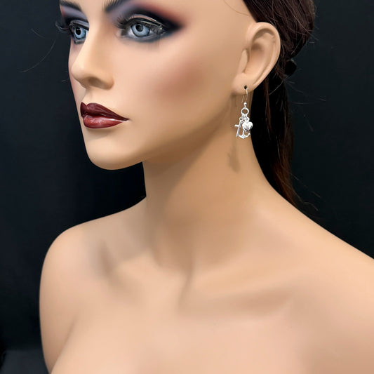 Sterling Silver Faith Hope and Charity Earrings Christian Religious Jewelry Gift for Mom Wife Grandmother Aunt Best Friend Gift Earrings