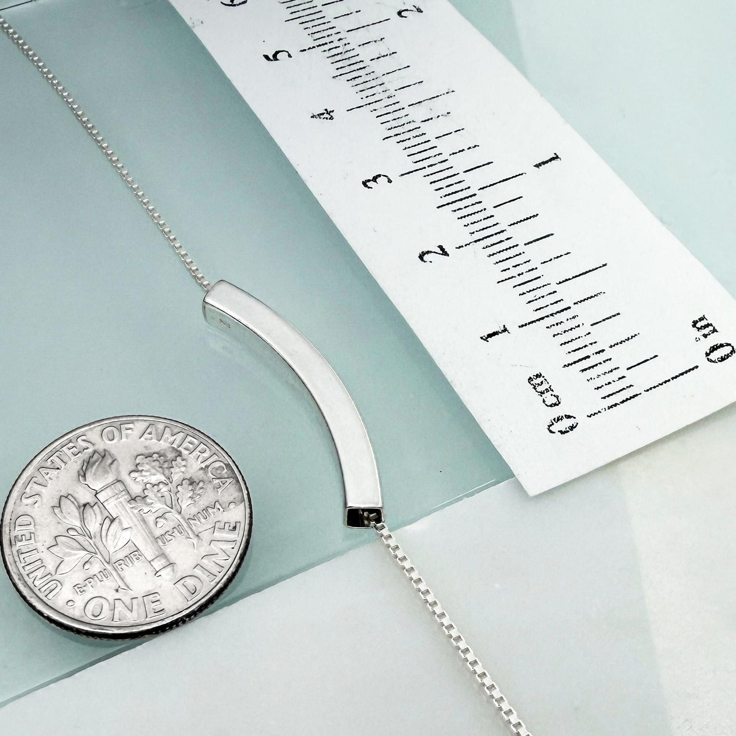 Sterling Silver Tube Bar Necklace, Minimalist Layering Necklace