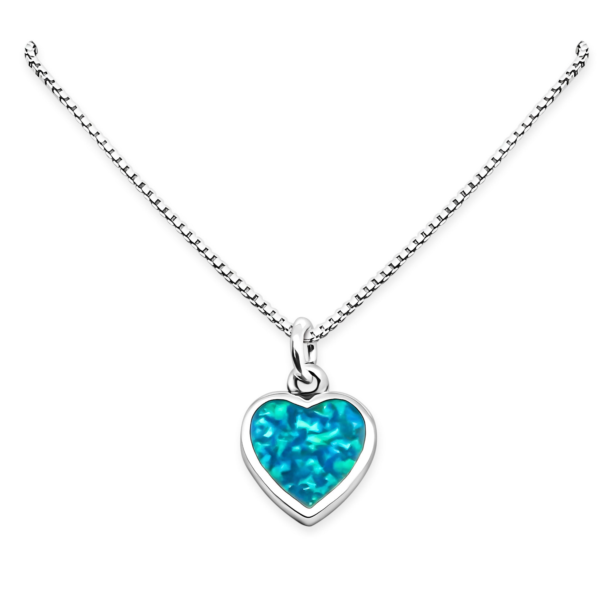 Blue heart-shaped offers necklace 925 sterling silver