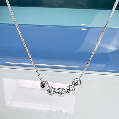 Happy 50th Birthday Necklace, Sterling Silver Necklace, Gift for Mom, Gift for Coworker, 5 Decades Necklaces, 5 Silver Nuggets Necklace
