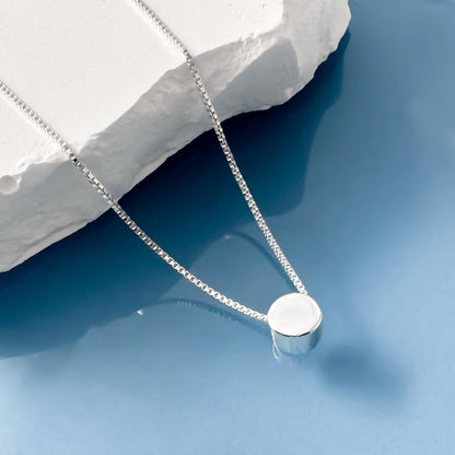 Very Tiny and Dainty Sterling Silver Round Disc Choker Necklace, Silver Disc Layering Necklace for Women, Dainty Minimalist Necklace