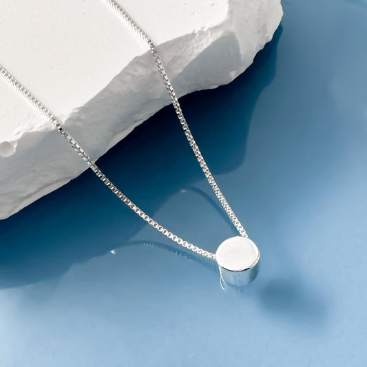 Very Tiny and Dainty Sterling Silver Round Disc Choker Necklace, Silver Disc Layering Necklace for Women, Dainty Minimalist Necklace