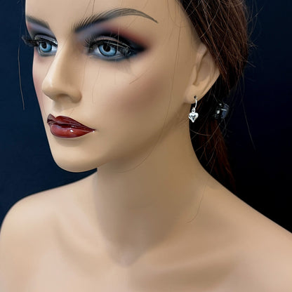 Tiny and Dainty Sterling Silver Puffed Heart Earrings, Girlfriend Gift Earrings,  Daughter Birthday Gift, Niece Birthday Gift