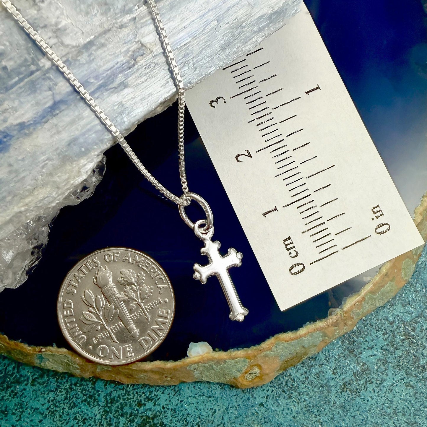 Sterling Silver Cross Necklace, First Communion Gift, Baptism or Confirmation Jewelry, Dainty Easter Cross, Christmas Gift for Teen or Girl