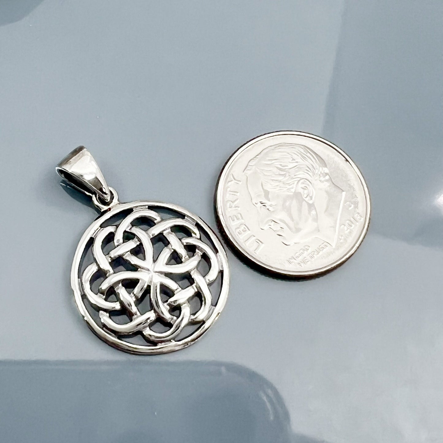 Sterling Silver Celtic Knot Pendant Necklace, Sterling Silver Celtic Necklace, Irish Necklace, Gift for Grandmother, Wife Birthday Necklace