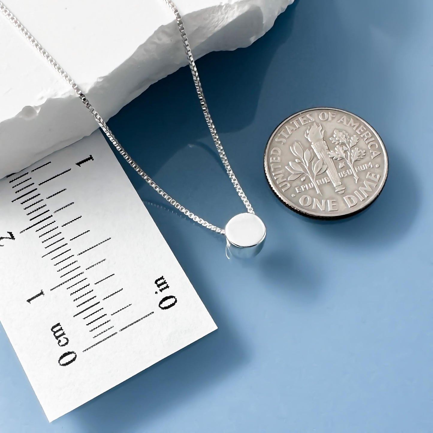 Very Tiny and Dainty Sterling Silver Round Disc Choker Necklace, Silver Disc Layering Necklace for Women, Dainty Minimalist Necklace