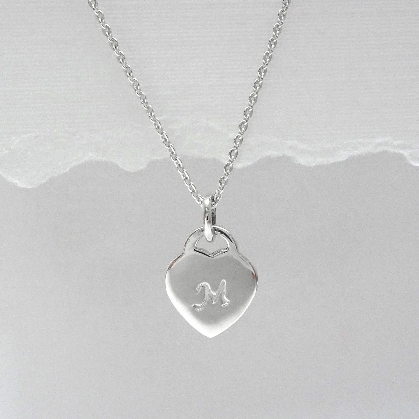 Tiny and Dainty Heart Necklace, Initial Necklace, Sterling Silver Heart Necklace, Gift for Her, Gift for Wife, Daughter Gift Christmas