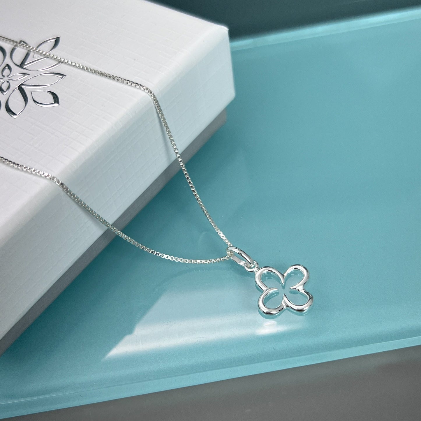 Small Sterling Silver Four-Leaf Clover Necklace, St. Patrick's Day Gift, Lucky Charm Necklace, Irish Luck Necklace, Best Friend Gift