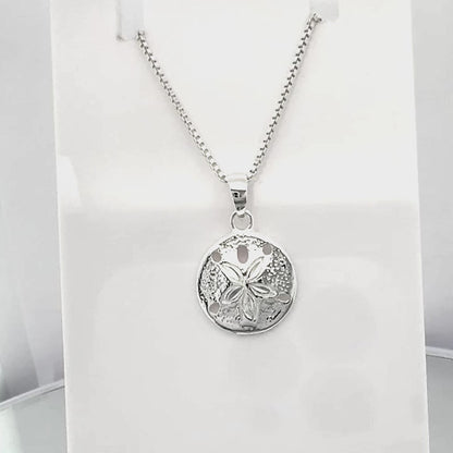 Tiny an Dainty 925 Sterling Silver Sand Dollar Necklace, Travel, Beach, Sea Life Jewelry