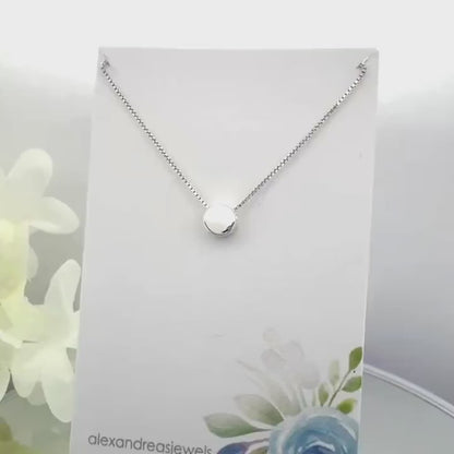 Very Tiny and Dainty Sterling Silver Round Disc Choker Necklace, Silver Disc Layering Necklace for Women, Dainty Minimalist Necklace