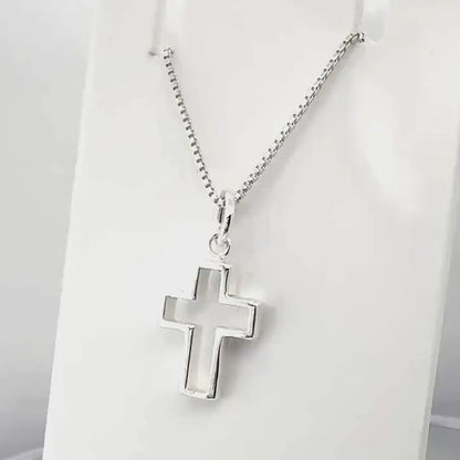 Sterling Silver Open Cross Necklace for Women, Small Cross Jewelry