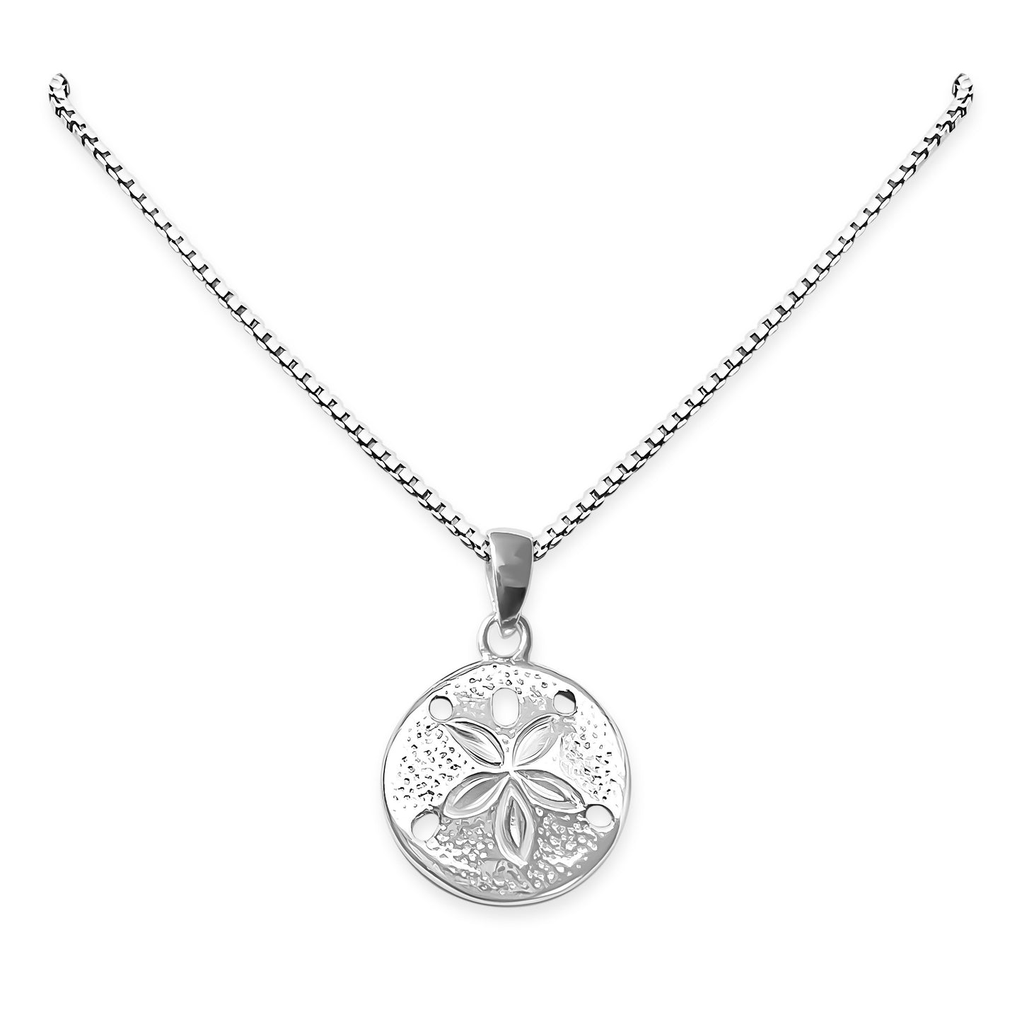 Tiny an Dainty 925 Sterling Silver Sand Dollar Necklace, Travel, Beach, Sea Life Jewelry