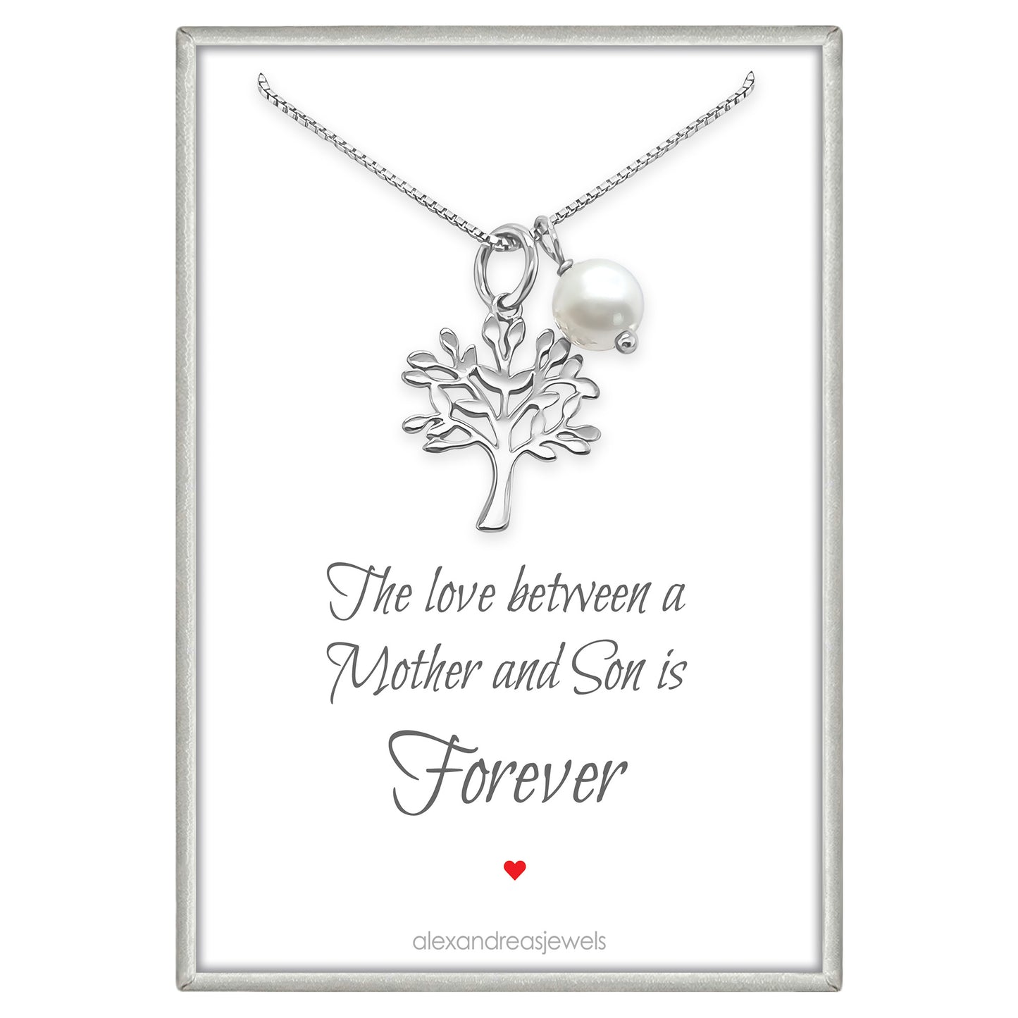 Tree of Life Necklace, Mother in Law Gift Necklace, Mother of the Bride, Mother of the Groom Gift, Sterling Silver Tree of Life Necklace, Mother's Day Gift for Mom (love between mother and son)