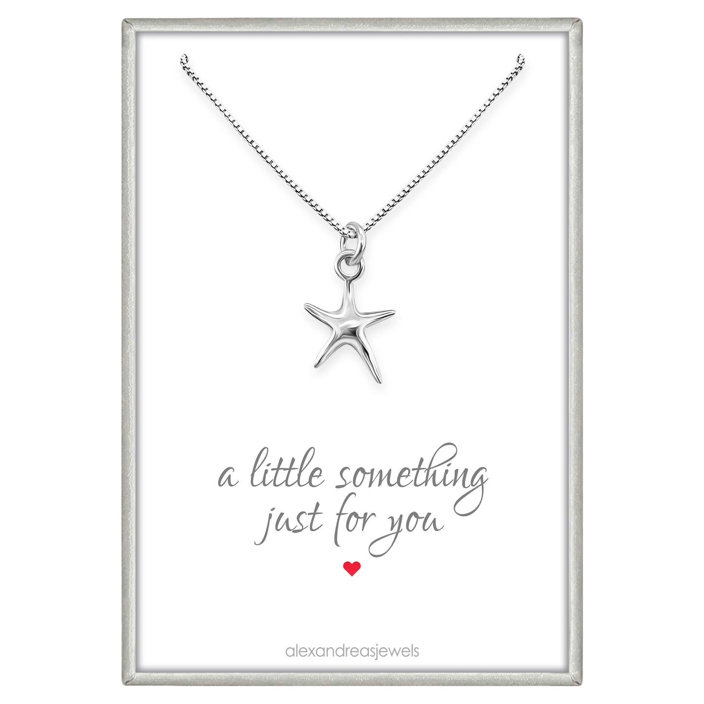 Sterling Silver Starfish Necklace, Tiny Plain Starfish Necklace For Women, Girlfriend Gift Necklace, Best Friend Gift