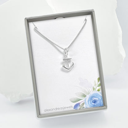 Sterling Silver Anchor Necklace