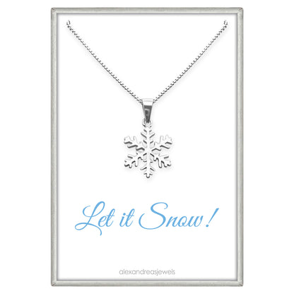 Snowflake Necklace, Snowflake Necklace for Women, Sterling Silver