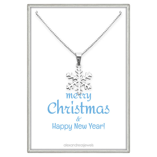 Sterling Silver Snowflake Necklace, Snowflake Necklace for Women, Snowflake Necklace for Girls