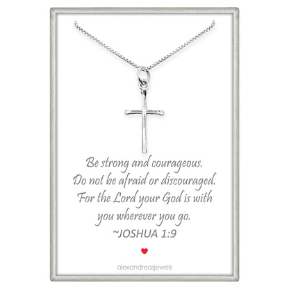 Dainty Sterling Silver Cross Necklace for Women, Gift Necklace for Teens, Sterling Silver Cross Necklace