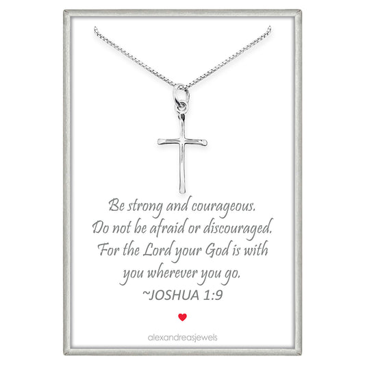 Dainty Sterling Silver Cross Necklace for Women, Gift Necklace for Teens, Sterling Silver Cross Necklace