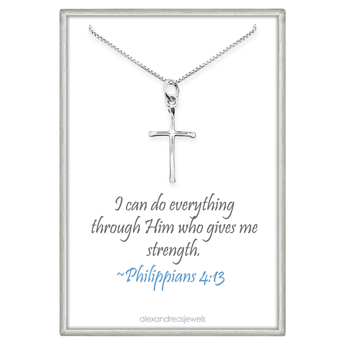 Cross Necklace for Women, Gift Necklace for Teens, Sterling Silver Cross Necklace