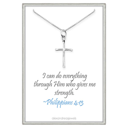 Cross Necklace for Women, Gift Necklace for Teens, Sterling Silver Cross Necklace