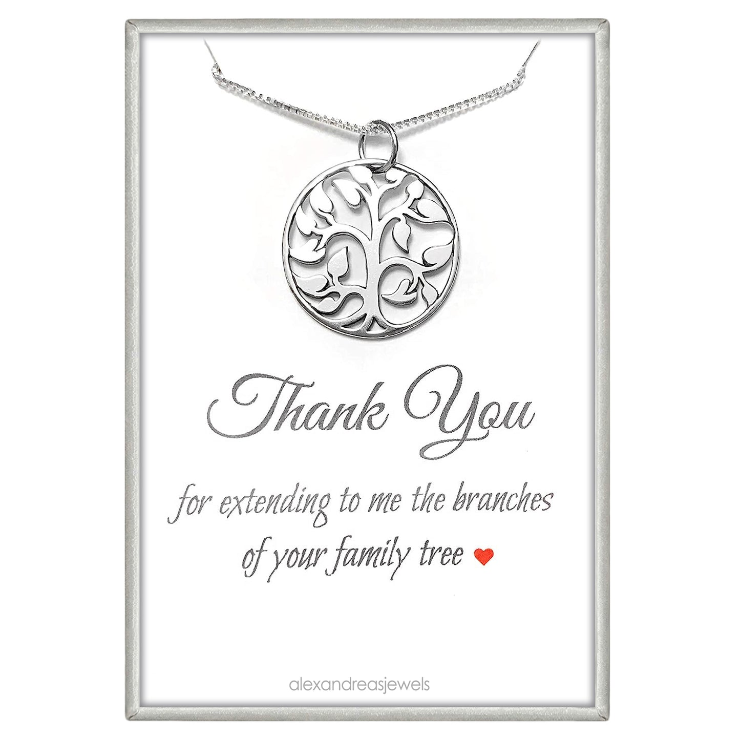 Sterling Silver Tree of Life Necklace, Mother of the Bride Gift, Mother of the Groom Gift, Mother in Law Gift Necklace