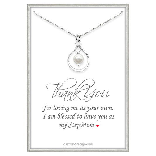 Stepmother Gift Necklace, Infinity Necklace, Sterling Silver Infinity Necklace